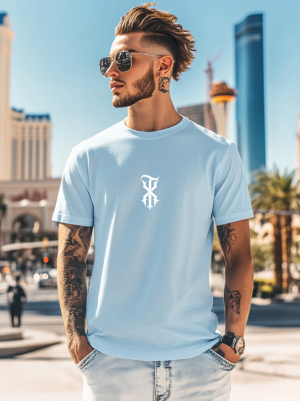 Texture Eagle & Snake | Light Blue Premium T-Shirt