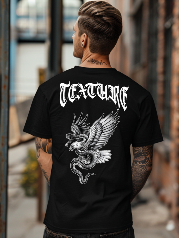 Texture Eagle & Snake | Black Premium T-Shirt