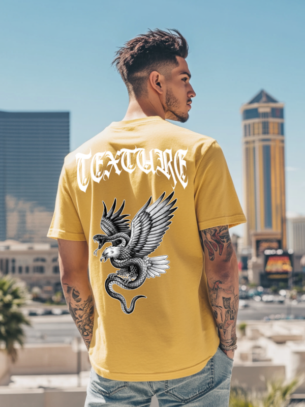 Texture Eagle & Snake | Vintage Gold Premium T-Shirt