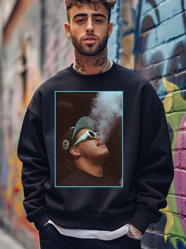 Smoke Front Design No Name | Black Premium Crewneck Sweater