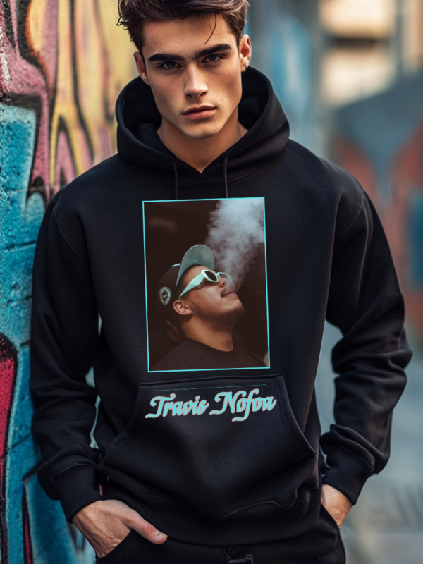 Smoke Front Design with Name | Black Premium Hoodie